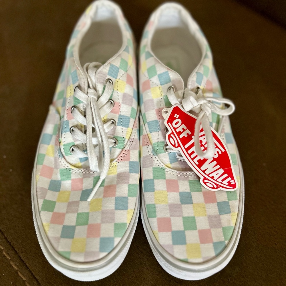 Vans Kids Pastel Checkerboard Lace-Up Sneakers